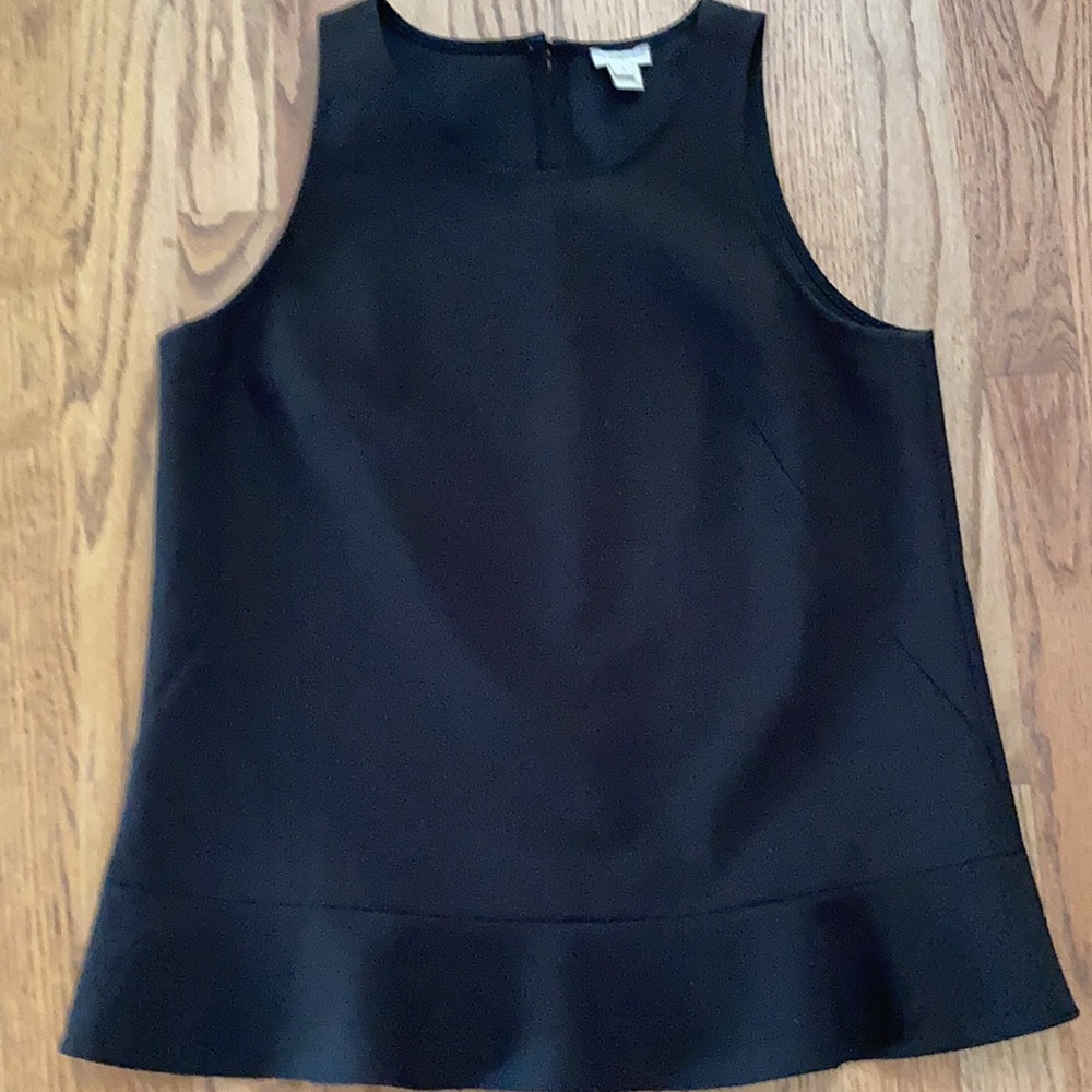 Jcrew black peplum structured top